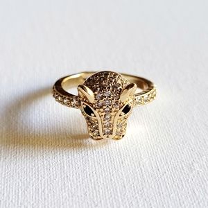 Last one 18K gold Panther tiger lion animal ring adjustable